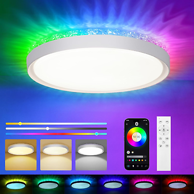 #ad LED Ceiling Light 24W 2400 LM Dimmable RGB Ceiling Light with Remote Control a $42.99