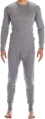 #ad 2 Piece Men Thermal Sets Base Layer Long Johns Underwear Top amp; Bottom Cotton $21.99