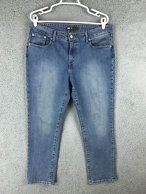 #ad Levis Womens Mid Rise Crop Stretch Blue Jeans Size 32 34x27 $14.49