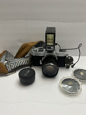 #ad YASHICA TL SUPER with YASHINON DX 50mm 1.7 Lens Vintage Plus Vivitar Flash $49.00