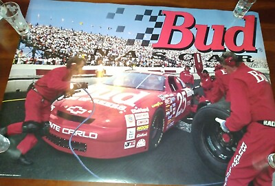 #ad NASCAR poster BUDWEISER BUD BEER RACING 1994 CAR 20x28 ANHEUSER BUSCH 25 Chevy $17.22