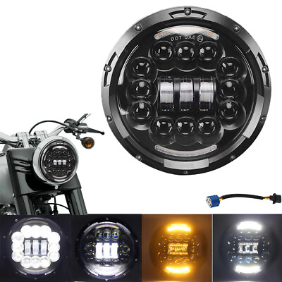 #ad 7 inch LED Headlight Hi Lo Projector DRL for Harley Davidson Street Glide FLHX $22.61