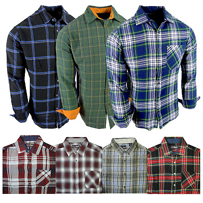 #ad Flannel Plaid Shirt Mens Soft Cotton Button Up New Colors Single Pocket Casual $17.95