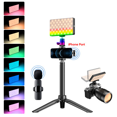 RGB Video Light Portable LED Camera Light Panel 360° Full Color for Phone Tablet $39.99