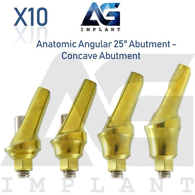 #ad 10 Anatomic Angular Concave Abtment 25° Titanium Internal Hex $265.00