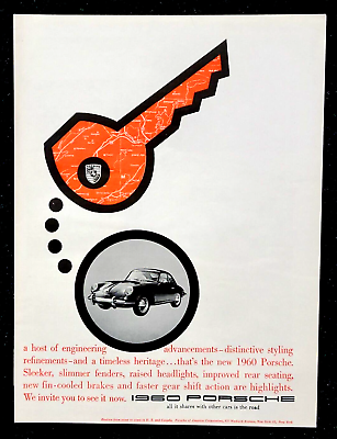 #ad Porsche 356 Original 1960 Vintage Print Ad $9.25