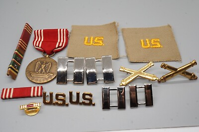 #ad WWII Army Artillery amp; US Officer Captain Insignia Sets Medal Ribbon Bars Lot $39.99