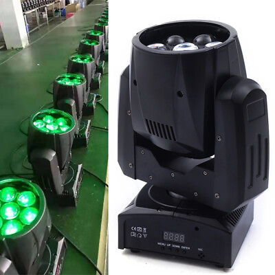 7 Lights RGBW LED Zoom Moving Head Wash Stage Light Color Mixing 120W DMX Party $131.10