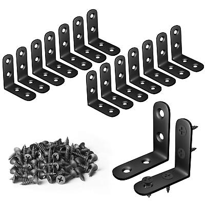 #ad L Bracket Stainless Steel Corner Brace 16 Pcs 1.57x1.57 Inch Joint Right Angl... $10.95