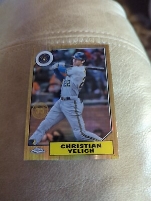 #ad 2022 TOPPS CHROME 1987 BASEBALL REFRACTOR #87BC 6 CHRISTIAN YELICH BREWERS $0.99
