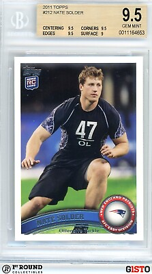 #ad POP 1: Nate Solder RC BGS 9.5: 2011 Topps Rookie Card Gisto $25.99