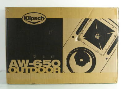 #ad Pair New Klipsch AW 650 Black Main Stereo Speakers n660 $295.99