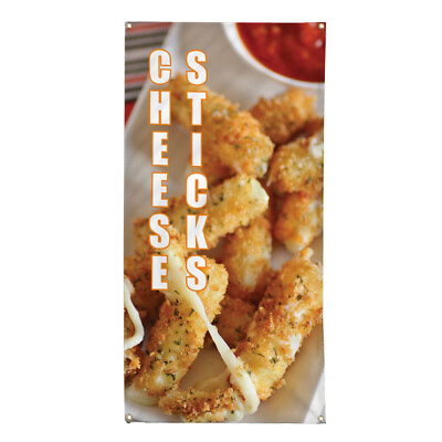 #ad Vertical Vinyl Banner Multiple Sizes Cheese Sticks Food and Drink Outdoor $16.99