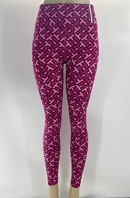 #ad Tommy Hilfiger Sport Women Leggings Full Length High Rise Pink TH Logo NWT FreSh $39.99