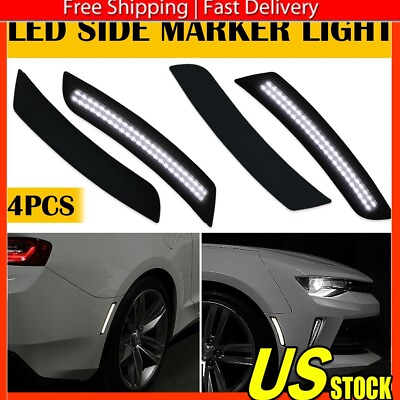 #ad White LED Lamp Fit Frontamp;Rear Fender 16 22 Chevy Smoke Camaro Side Marker Lights $34.99