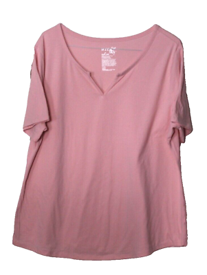 #ad TERRA amp; SKY TEE SHIRT ladies size 2X light pink vee neckline short sleeves $11.99