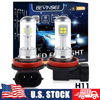 #ad Bevinsee H8 H11 LED Headlight 1500LM 80W 6000K Fit Audi Car Fog light Bulbs Kit $17.99