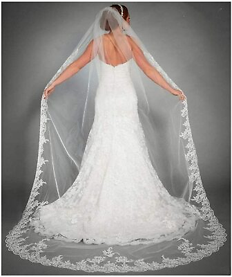 #ad Bride Wedding Veil Long Chapel 1 Tier Bridal Veil Soft Tulle Hair Accessories $9.00