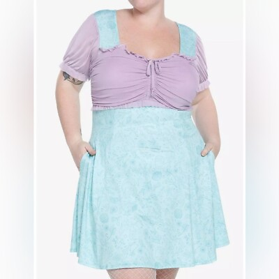 #ad NWT Her Universe Plus size 2 2X Little Mermaid Lace Up Sweetheart Dress Ariel $55.00