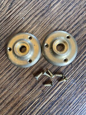 #ad Pair Antique Style Vintage Heavy Cast Brass Door Knob Rosettes 2quot; Many available $8.50