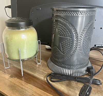 #ad NEW Irvin’s Tinware Candle Warmer•Punched Tin Star•Country Tin 9” $39.95