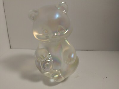 #ad Fenton Pearl Opalescent Glass Teddy Bear Figurine $37.73