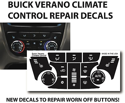 #ad 2012 2015 Buick Verano Climate Control Button Repair Decal Sticker Set $9.95