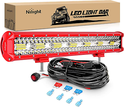 #ad #ad LED Light Bar 20Inch Triple Row Spot Flood Combo Lights with Wiring Harness Kit $82.99