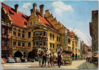 #ad VINTAGE CONTINENTAL SIZED POSTCARD THE ROYAL BREWERY AT MUNICH GERMANY 1959 $9.99