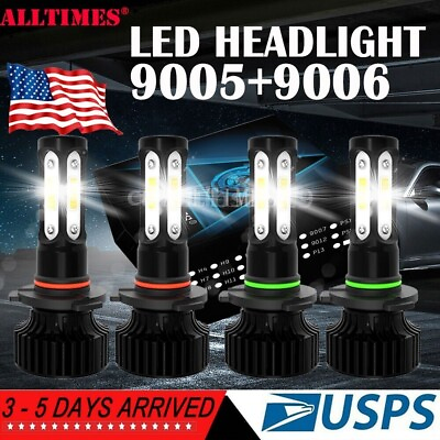 4pcs For Honda for Toyota for Nissan LED Headlight 90059006 Bulbs High Low Beam $23.21