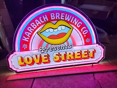 #ad KARBACH BREWING COMPANY LOVE STREET LED BEER BAR SIGN MAN CAVE DECOR LIGHT $599.99