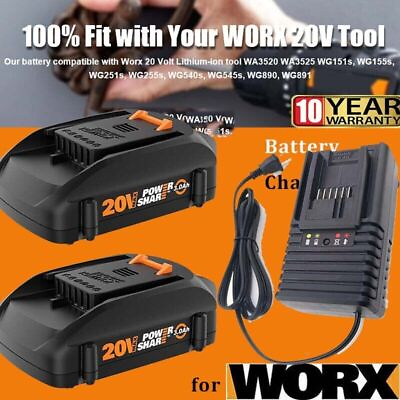 #ad For WORX 20V MAX Extend Lithium Battery Charger 20 Volt WA3520 WA3525 WA3575 $35.00
