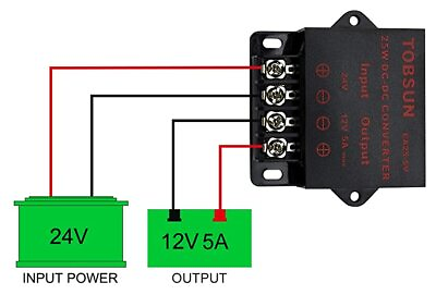 #ad Power Regulator DC 24V to DC 12V 5A 60W Voltage Step Down Buck Converter Reducer $10.99