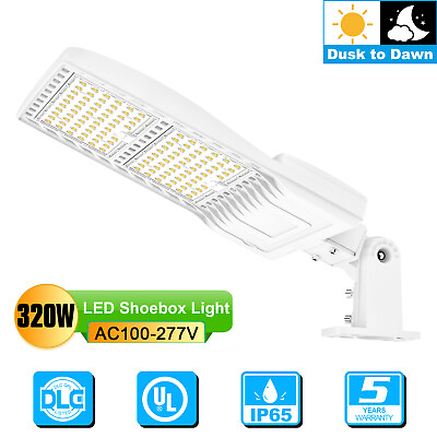 #ad LED Shoebox Light 320W with Photocell Security Street Light for Yard Parking Lot $170.17