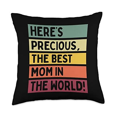 #ad Here#x27;s Precious The Best Mom in The World Mother#x27;s Day Retro Throw Pillow 18... $33.23