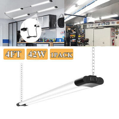 #ad 1 Pack 4FT Linkable LED Shop Light for Garage 4400lm 42W Utility Light Fixture $16.99