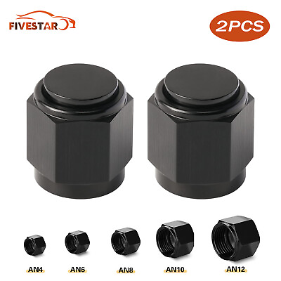 #ad 2PCS Female Flare Fitting Cap Block Off Nut Aluminum For Fuel Systems 4AN 12AN $12.39