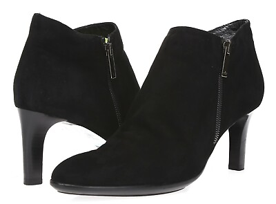 #ad AQUATALIA Womens Black Suede Zip Ankle Short Booties Shoes Size 10.5 $250.75