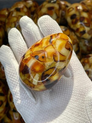 Natural Baltic Amber Stone Egg SouvenirReal Egg Size.Genuine Amber EGG Souvenir $20.00