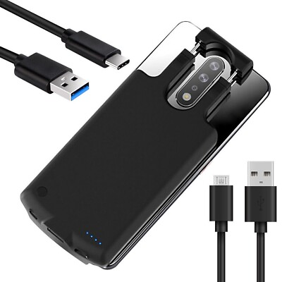 #ad 6800mAh Extended Backup Battery Charging Case Cables f Samsung Galaxy A40 Phone $52.98