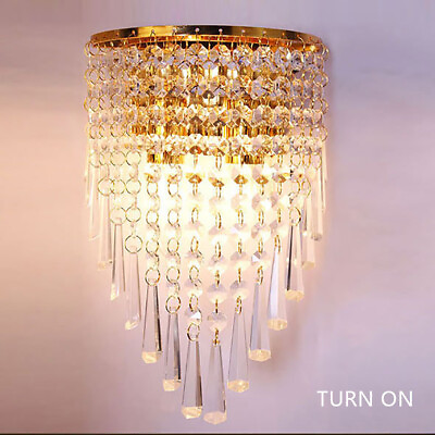 #ad LED Crystal Wall Lamp Modern Glass Light Sconce Bathroom Lighting Fixture $30.92