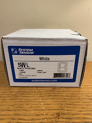 #ad #ad System Sensor SWL WIRED WALL STROBE White CLEAR LENS NEW FREE SHIPPING $39.00