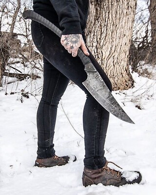 #ad Handmade Forged 25 inch Carbon Steel Machete Battle Ready sword with sheath $99.99
