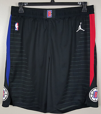 #ad JORDAN LOS ANGELES CLIPPERS #40 ZUBAC GAME WORN SHORTS BLACK RARE SIZE 44 2 $116.99