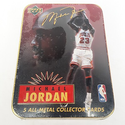 #ad 1996 Upper Deck Michael Jordan All Metal Collector Cards Tin Sealed $24.99
