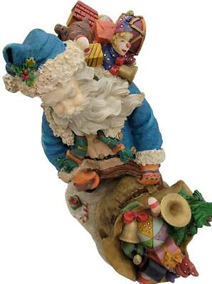 #ad Santa Claus 10quot; Figurine in Blue Carrying Two Sacks Full of Toys Christmas Decor $17.95