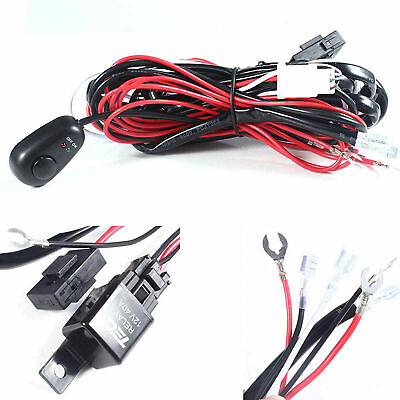 Universal Relay Harness Wire Kit LED ON OFF Switch for Fog Lights HID Worklamp $13.99