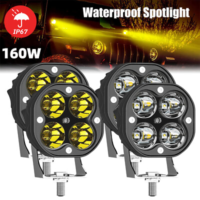 #ad 2 4x 3Inch LED Cube Pods Work Lights Bar Spot Fog Lamps For Jeep Driving Offroad $20.99