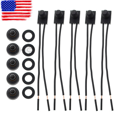 5Pcs 12V Waterproof Push Button On Off Switch with 4quot; Leads For MOTORCYCLE CAR $8.98