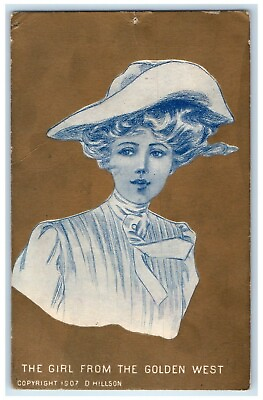 #ad 1909 The Girl From The Golden West Blueridge Georgia GA Posted Antique Postcard $14.95